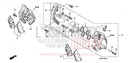 FRONT BRAKE CALIPER (CB600F/F3) CB600FA de 2010